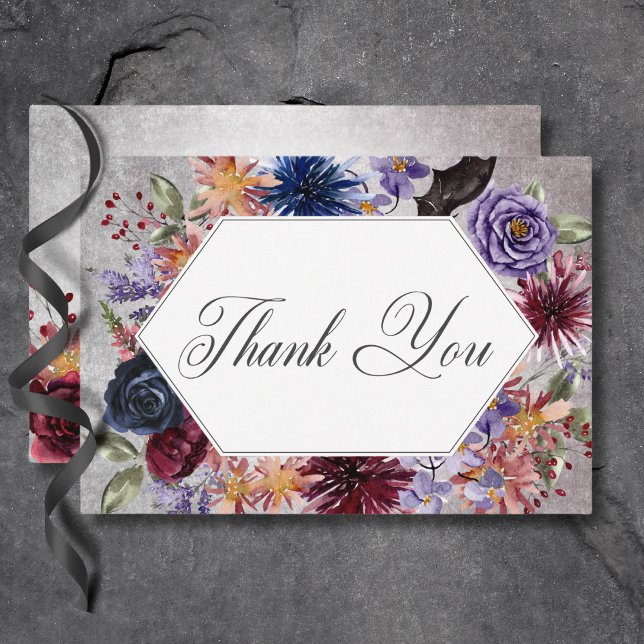 Rustic Gothic Colors Halloween Wedding Thank You Card (Rustic Gothic Colors Halloween Wedding Thank You Card)