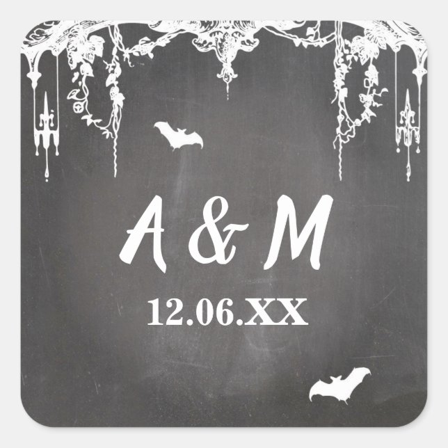 Rustic Gothic Frame Halloween Stickers Labels (Front)