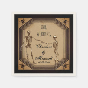 Rustic Gothic Skeletons Spiders Deco Wedding Na Napkins
