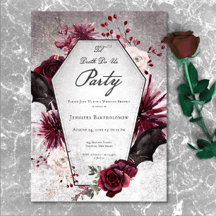 Rustic Gothic Til Death Do Us Party Bridal Shower Invitation