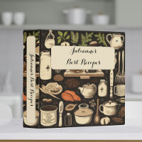 Rustic Gourmet Herbs & Spices Recipe Cookbook 3 Ring Binder