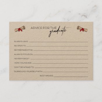 Rustic Grad Advice Cards by BarbaraNeelyDesigns at Zazzle
