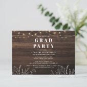Rustic Grad Class of 2022 Graduation Party Photo Invitation (Standing Front)