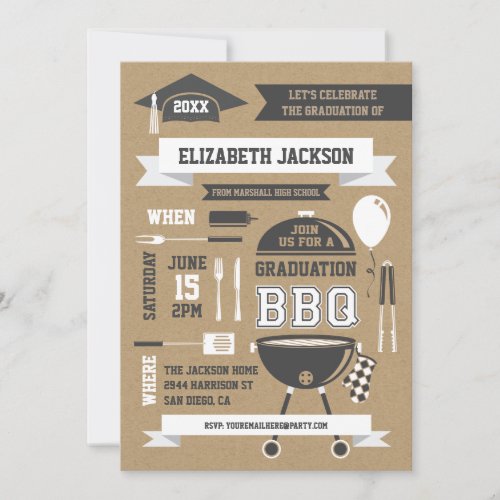 Rustic Gradation BBQ Invitation