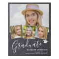 Rustic Graduate 4 Photo Personalized Graduation Faux Canvas Print | Zazzle