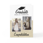 Rustic Graduate Congratulations 2 Photo Collage Card | Zazzle