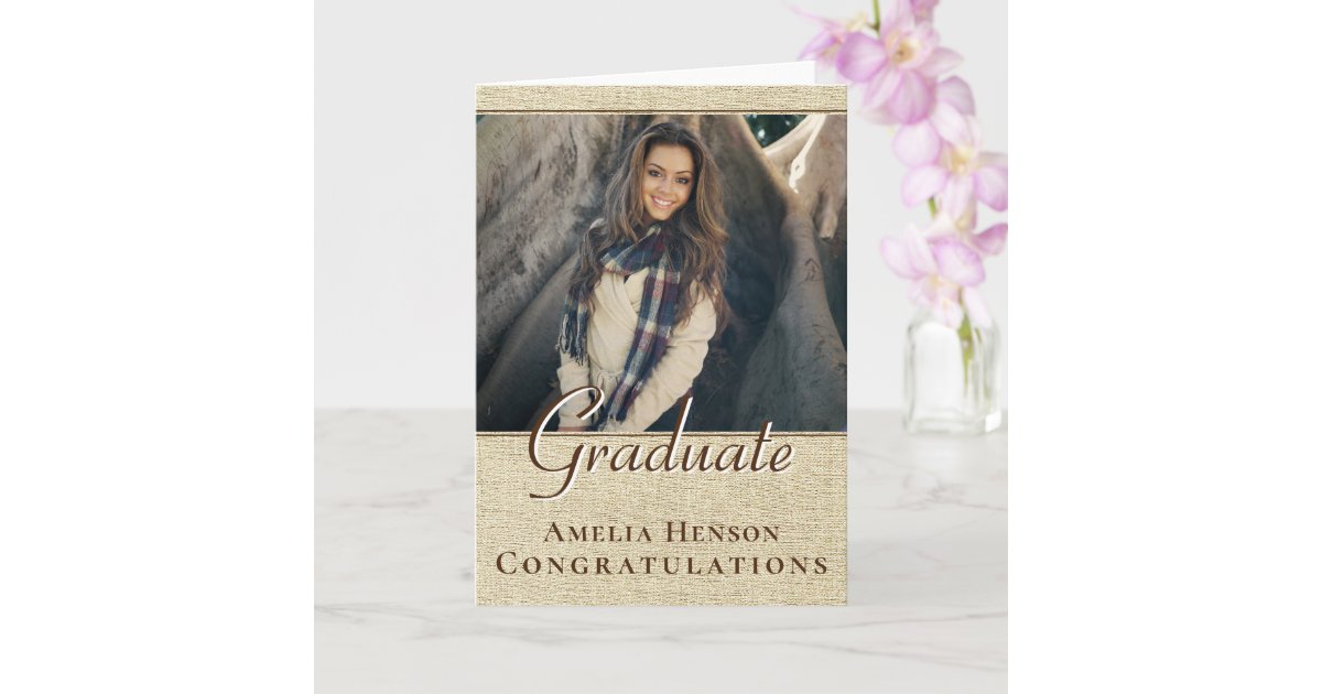Rustic Graduate Congratulations Photo Graduation Card | Zazzle