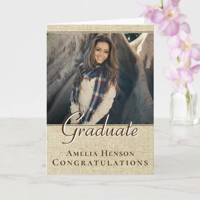 Rustic Graduate Congratulations Photo Graduation Card | Zazzle