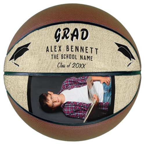 Rustic Graduate Name  Grad Graduation Photo Basketball