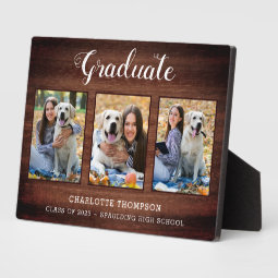 Rustic Graduate Personalized Photo Collage Plaque | Zazzle