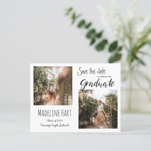 Rustic | Graduate | Save The Date | Country Photo Announcement Postcard ...