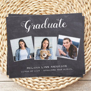 Rustic Graduation 3 Photo Budget Invitation