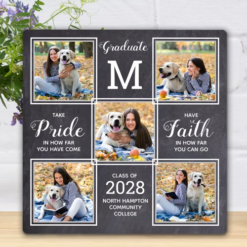 Rustic Graduation 5 Photo Collage Graduate Plaque