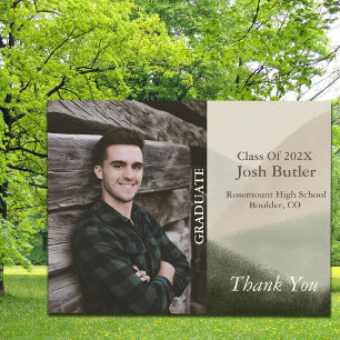 Rustic Graduation Announcement and Thank You Postcard