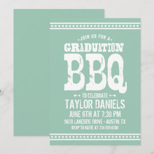 Rustic Graduation BBQ Invitation   Editable Colors