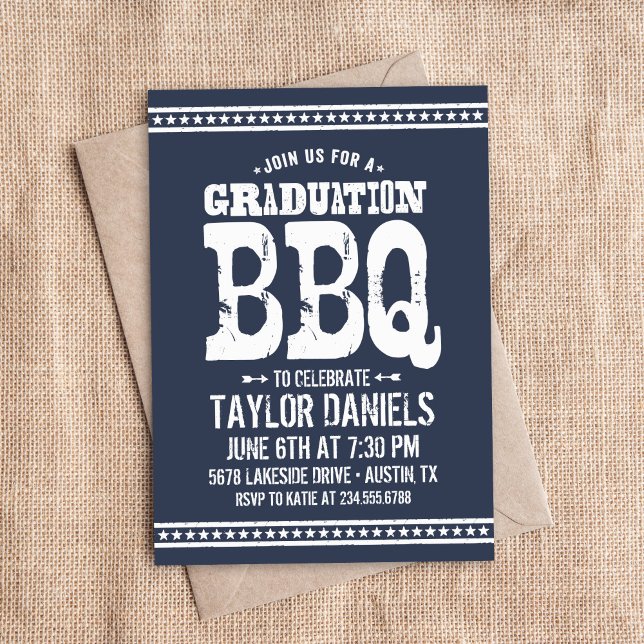 Rustic Graduation BBQ Invitation | Editable Colors (Creator Uploaded)