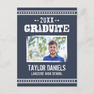 Rustic Graduation BBQ Invitation   Editable Colors Postcard
