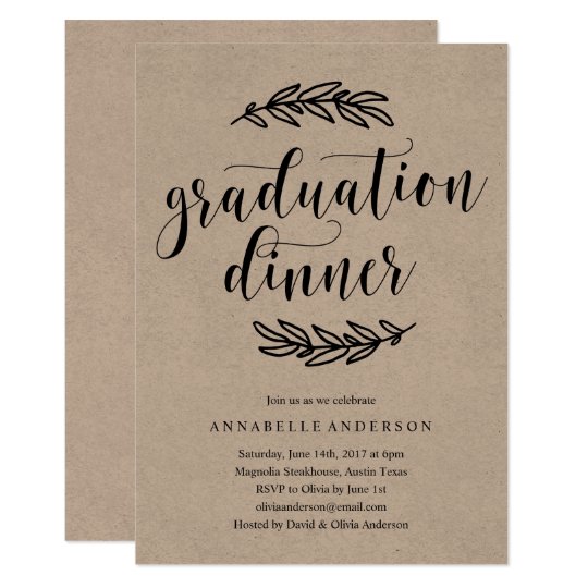 rustic graduation dinner invitation zazzle com