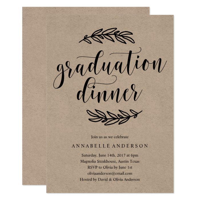 Rustic Graduation Dinner Invitation