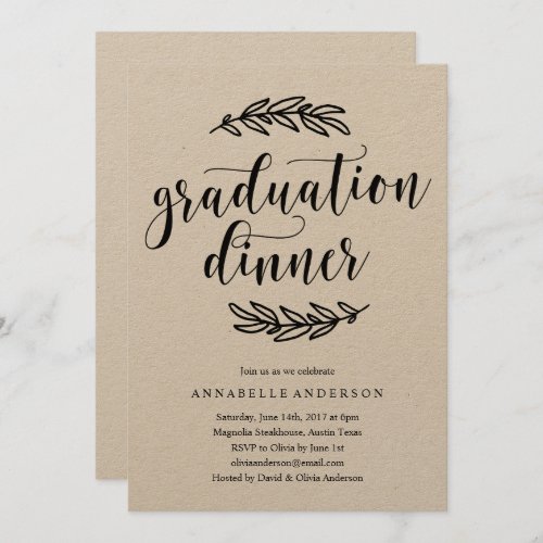 Rustic Graduation Dinner Invitation