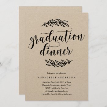 Rustic Graduation Dinner Invitation by FINEandDANDY at Zazzle