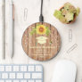 Rustic Graduation Floral Sunflower Personalized Wireless Charger