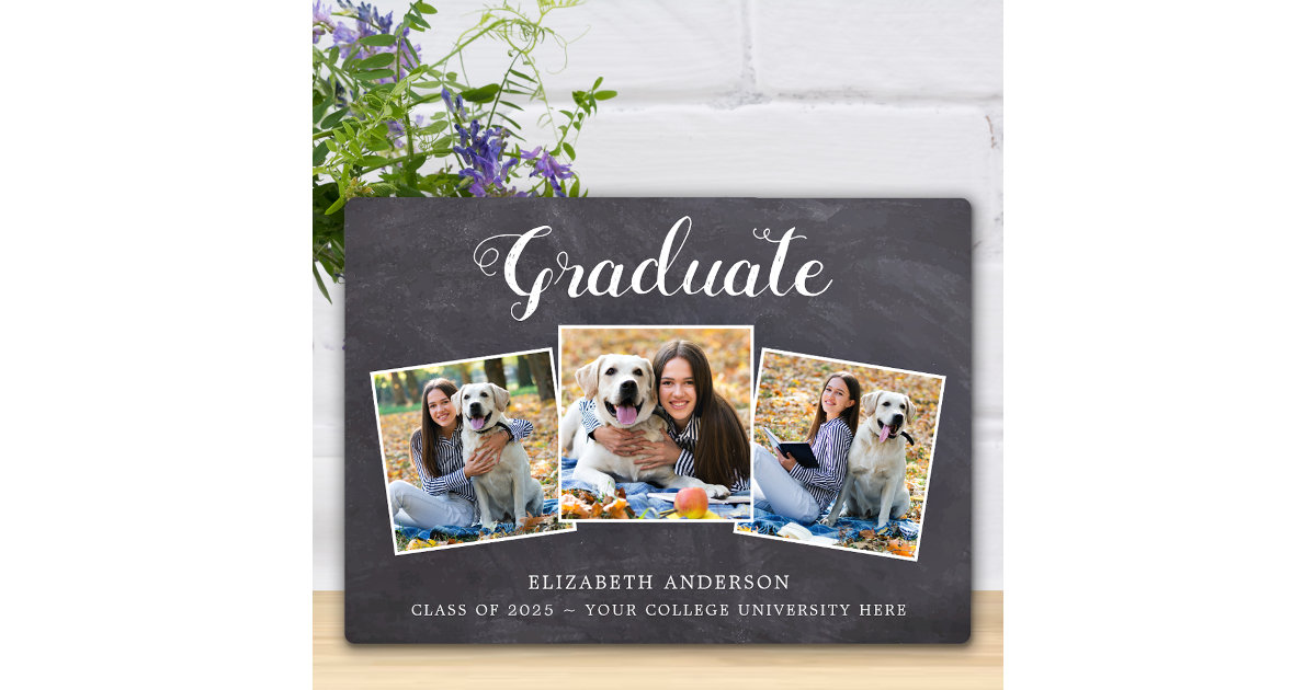Rustic Graduation Graduate Photo Collage Plaque | Zazzle