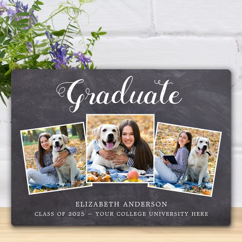Rustic Graduation Graduate Photo Collage  Plaque