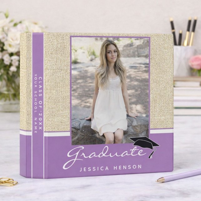Rustic Graduation Keepsake Photo Album 3 Ring Binder (Creator Uploaded)