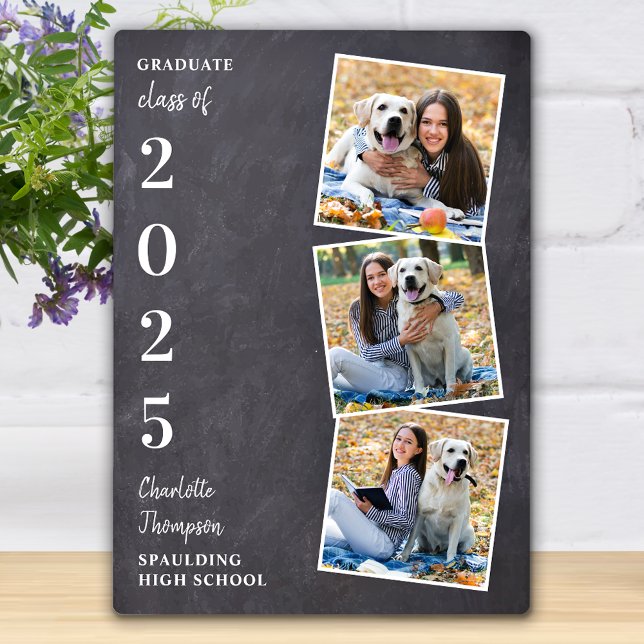 Rustic Graduation Keepsake Photo Collage Plaque (Creator Uploaded)