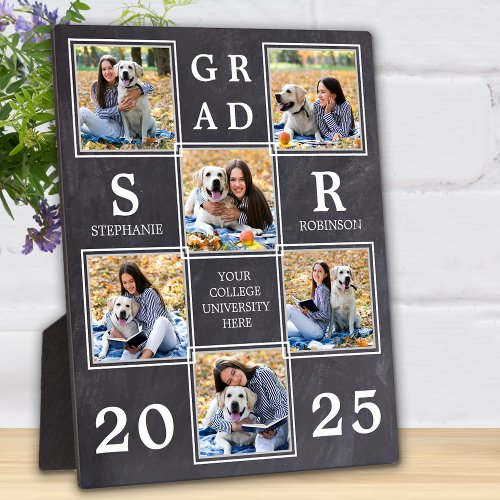 Rustic Graduation Keepsake Unique Photo Collage Plaque