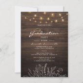 Rustic Graduation Party 2022 String Lights Invitation (Front)