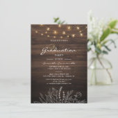 Rustic Graduation Party 2022 String Lights Invitation (Standing Front)