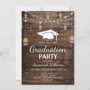 Rustic Graduation Party Invitation