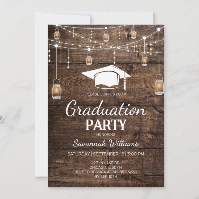 Rustic Graduation Party Invitation (Front)