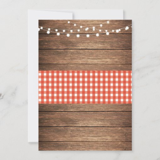 Rustic Graduation Party Jar Wood Red Gingham Invitation Zazzle
