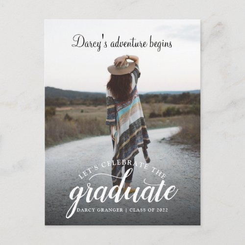 Rustic Graduation Photo Class of 2022 Announcement Postcard