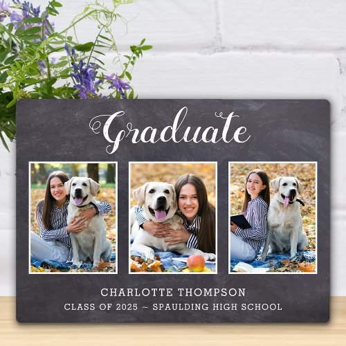 Rustic Graduation Photo Collage Keepsake Plaque