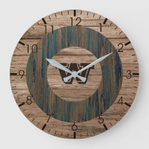 Rustic Grain Wall Large Clock