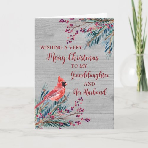 Rustic Granddaughter and her Husband Christmas Card