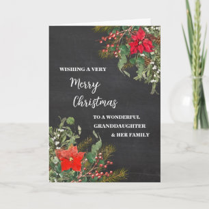 Rustic Granddaughter & Family Merry Christmas Card