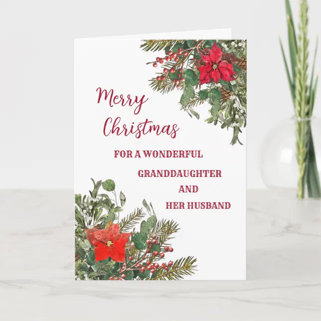Hunts England Biglietto Di Natale Per Cugino E Marito – 'To A Wonderful Cousin & Husband' – Formato Quadrato 148x148 Mm