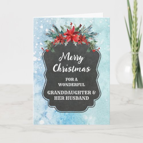 Rustic Granddaughter  Her Husband Merry Christmas Card