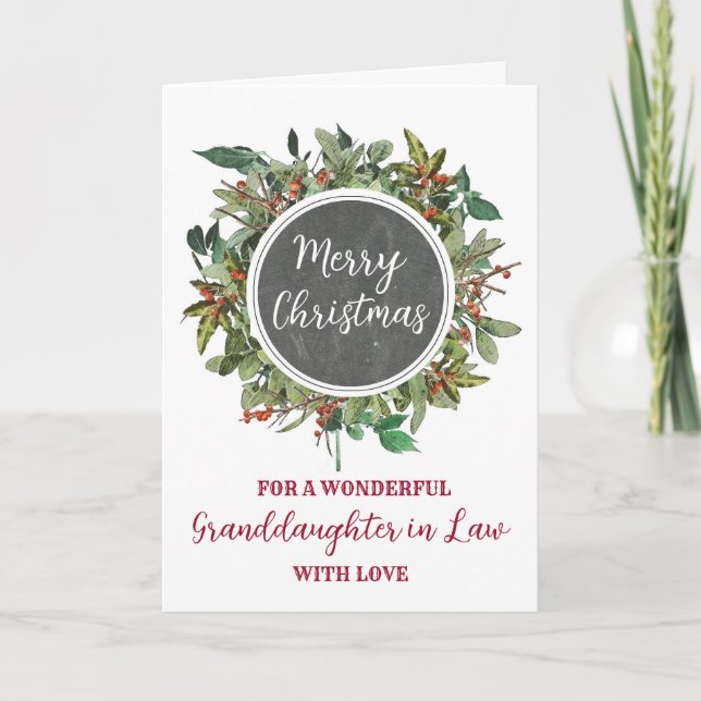 Rustic Granddaughter in Law Classmate Christmas Card (Front)