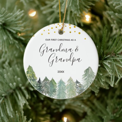 Rustic Grandma  Grandpa First Christmas Ornament