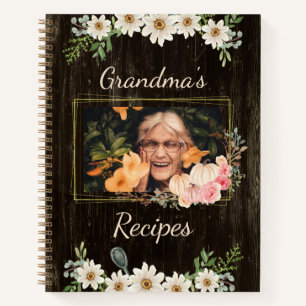 Rustic Grandma's Recipes with Photo Notebook