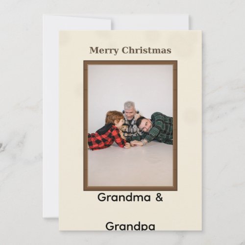 Rustic Grandparents Christmas Photo Frame Holiday Card