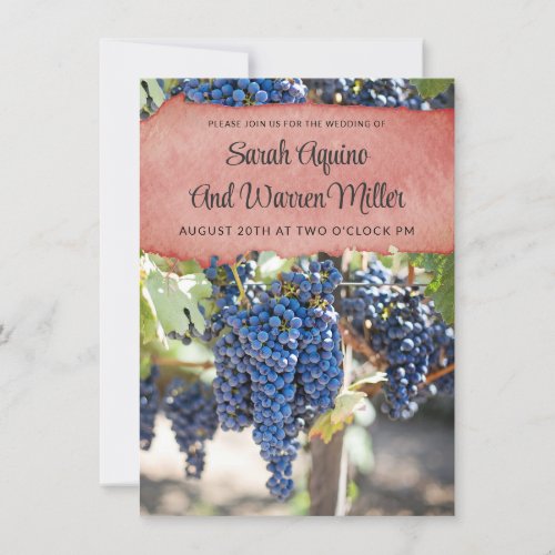 Rustic  Grape Vines Wedding Invitation