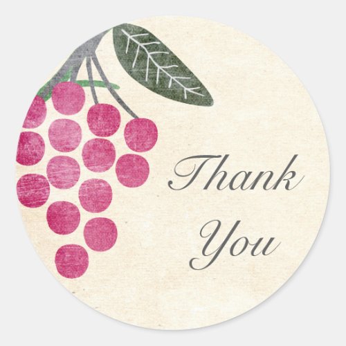 Rustic Grapes Thank You Stickers