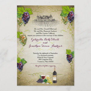 Rustic Grapevine Vineyard Wedding Event Invitation